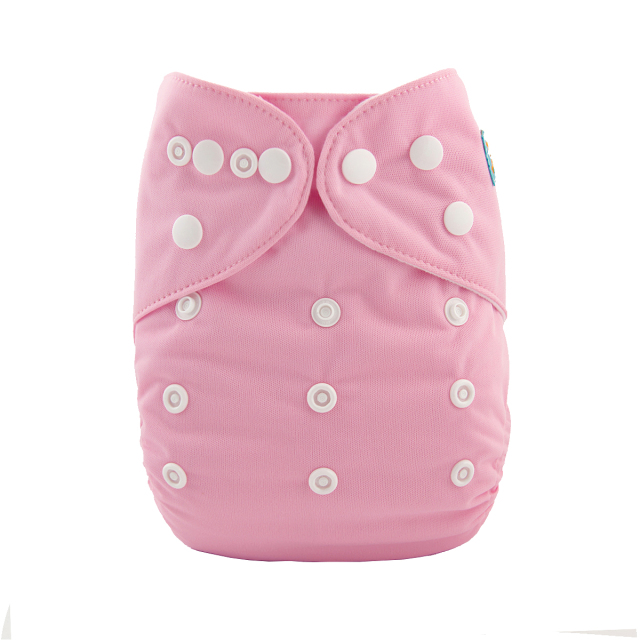 ALVABABY One Size Solid Color Pocket Cloth Diaper -Pink(B18A)