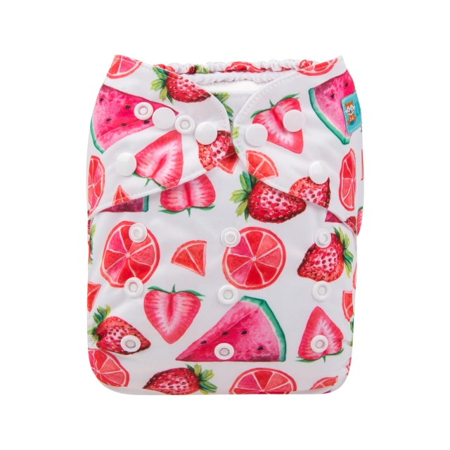 ALVABABY One Size Print Pocket Cloth Diaper - Strawberry (H-YK49A)