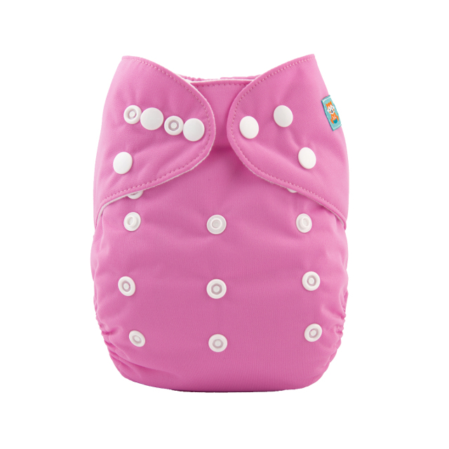 ALVABABY One Size Solid Color Pocket Cloth Diaper -Pink(B08A)