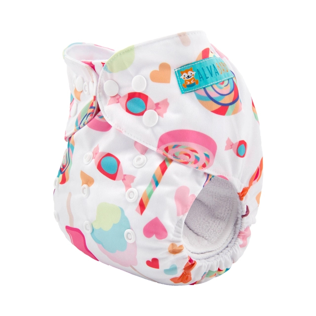 ALVABABY One Size Print Pocket Cloth Diaper -Candy(H077A)