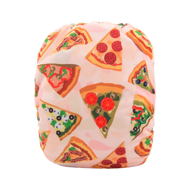 ALVABABY One Size Print Pocket Cloth Diaper -Pizza(H086A)