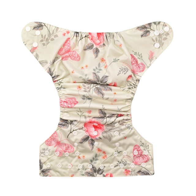 ALVABABY One Size Print Pocket Cloth Diaper -Butterflies and Flowers(H066A)