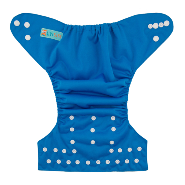 ALVABABY One Size Solid Color Pocket Cloth Diaper -Blue(B06A)