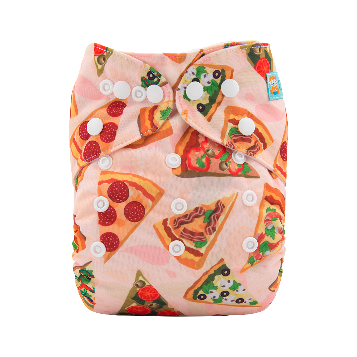 ALVABABY Print Cloth Diaper - One Size Adjustable Washable & Reusable Diaper for Babies and Toddlers (Pizza, H086A)