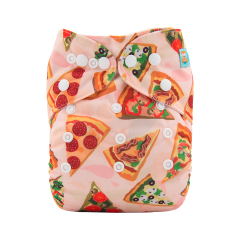 ALVABABY One Size Print Pocket Cloth Diaper -Pizza(H086A)