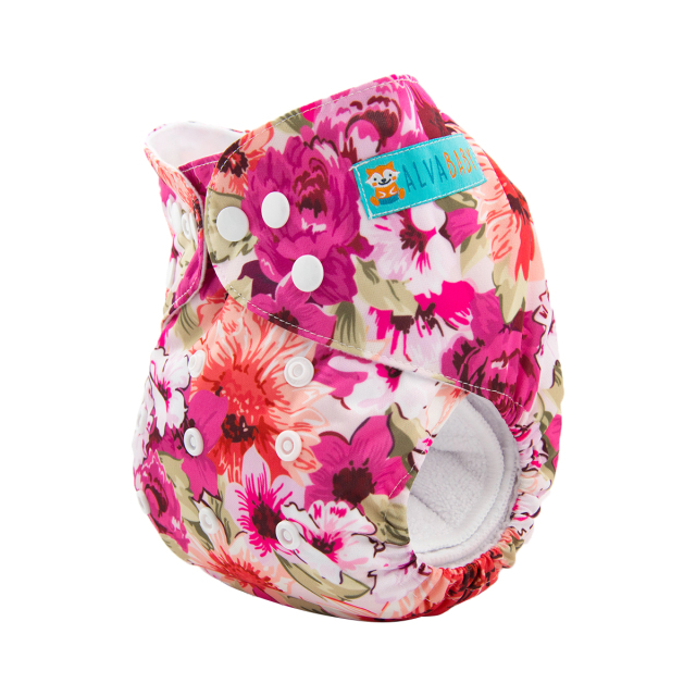 ALVABABY One Size Print Pocket Cloth Diaper -Flowers(H078A)