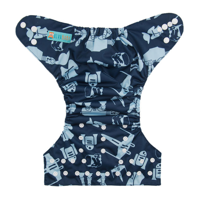 ALVABABY One Size Print Pocket Cloth Diaper -Space(H091A)