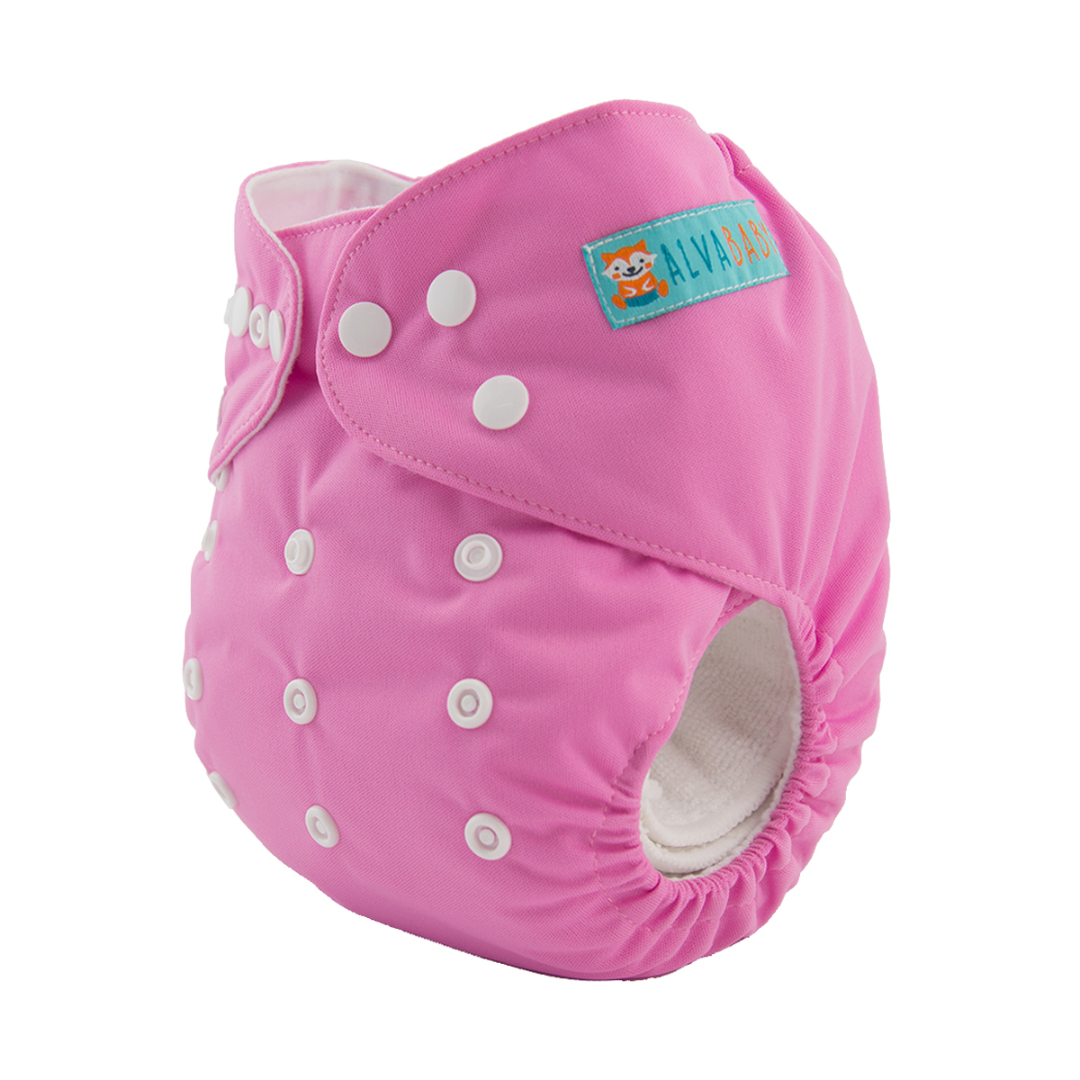 ALVABABY Solid Cloth Diaper - One Size Adjustable Washable & Reusable Diaper with Pocket for Babies (Pink, B08A)