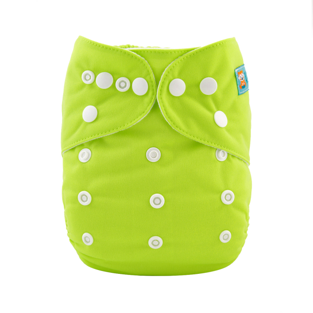 ALVABABY One Size Solid Color Pocket Cloth Diaper -Green(B21A)