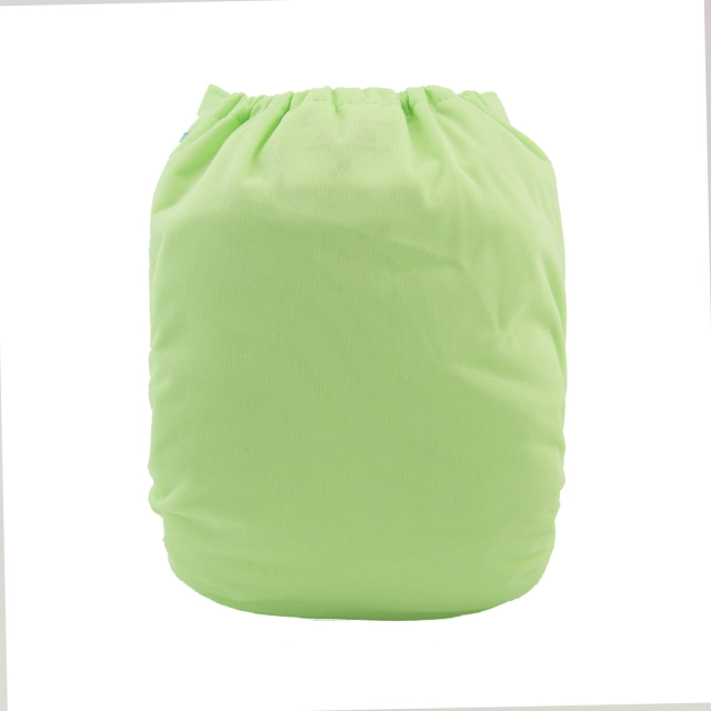 ALVABABY One Size Solid Color Pocket Cloth Diaper -Light Green(B23A)