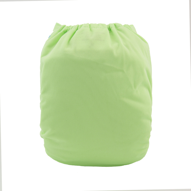 ALVABABY One Size Solid Color Pocket Cloth Diaper -Light Green(B23A)