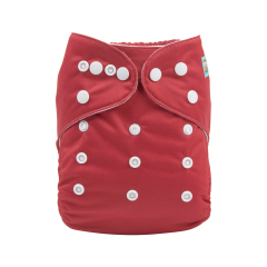 ALVABABY One Size Solid Color Pocket Cloth Diaper -Jester Red(B36A)