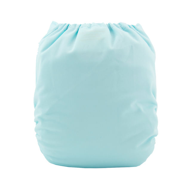 ALVABABY One Size Solid Color Pocket Cloth Diaper -Light blue(B03A)