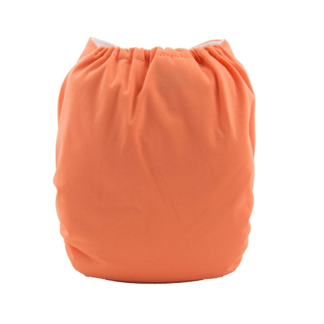 ALVABABY One Size Solid Color Pocket Cloth Diaper -Orange(B17A)