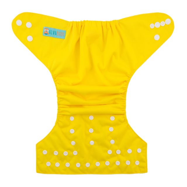 ALVABABY One Size Solid Color Pocket Cloth Diaper -Yellow(B12A)