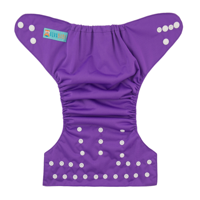 ALVABABY One Size Solid Color Pocket Cloth Diaper -Purple(B15A)