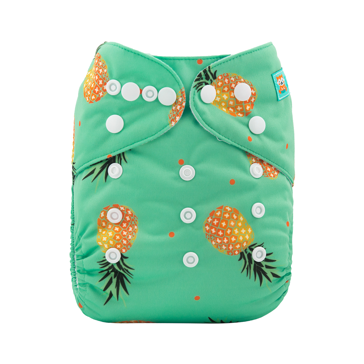 ALVABABY Print Cloth Diaper - One Size Adjustable Washable & Reusable Diaper for Babies and Toddlers (Pineapple, H074A)