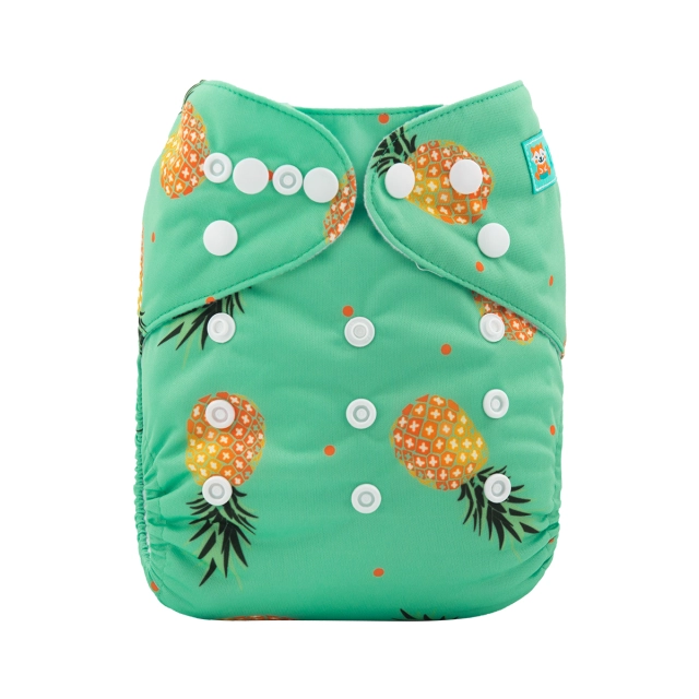 ALVABABY One Size Print Pocket Cloth Diaper -Pineapple(H074A)