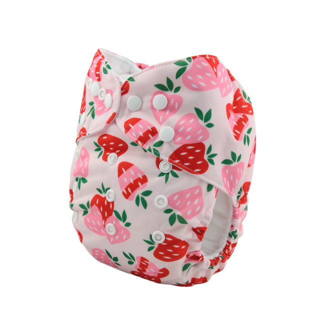 ALVABABY One Size Print Pocket Cloth Diaper -Strawberry (H037A)