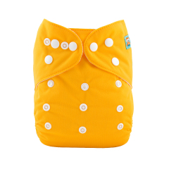 ALVABABY One Size Solid Color Pocket Cloth Diaper -Yellow(B01A)