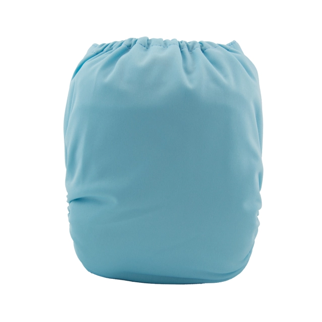 ALVABABY One Size Solid Color Pocket Cloth Diaper -Light blue(B04A)