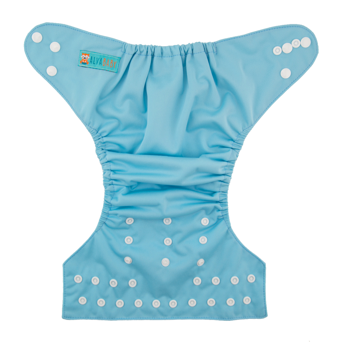 ALVABABY Solid Cloth Diaper - One Size Adjustable Washable & Reusable Diaper with Pocket for Babies (Light blue, B04A)