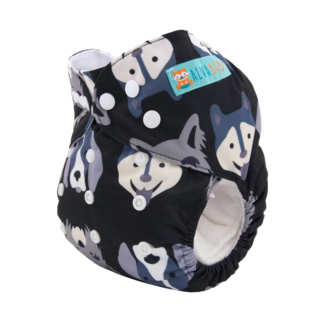 ALVABABY One Size Print Pocket Cloth Diaper -Dog(H093A)