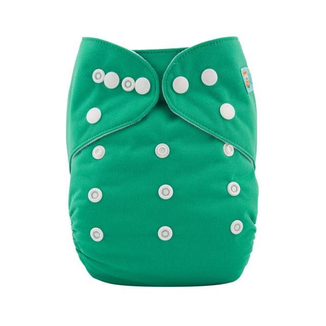 ALVABABY One Size Solid Color Pocket Cloth Diaper -Green(B30A)