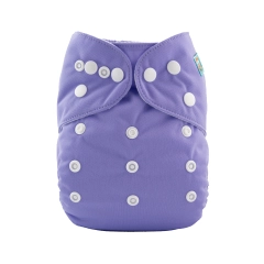 ALVABABY One Size Solid Color Pocket Cloth Diaper -Light Purple(B14A)