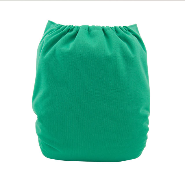 ALVABABY One Size Solid Color Pocket Cloth Diaper -Green(B30A)