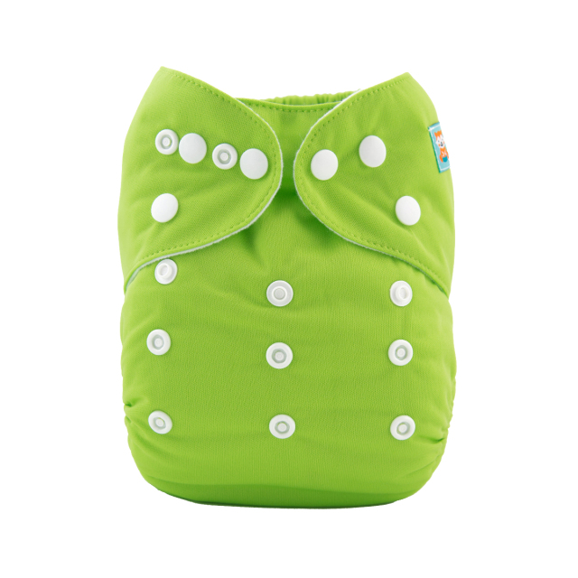 ALVABABY One Size Solid Color Pocket Cloth Diaper -Green(B10A)