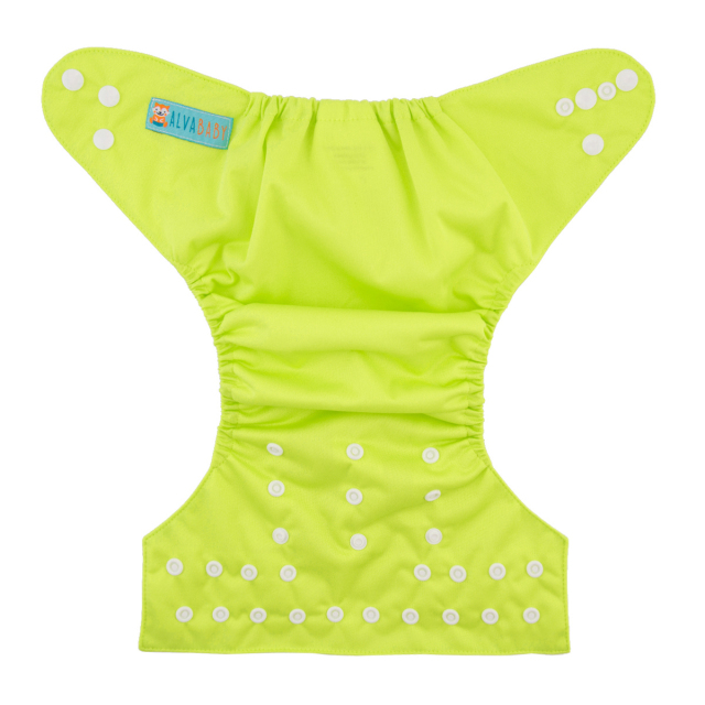 ALVABABY One Size Solid Color Pocket Cloth Diaper -Green(B21A)