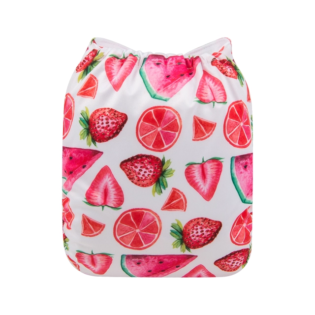 ALVABABY One Size Print Pocket Cloth Diaper - Strawberry (H-YK49A)