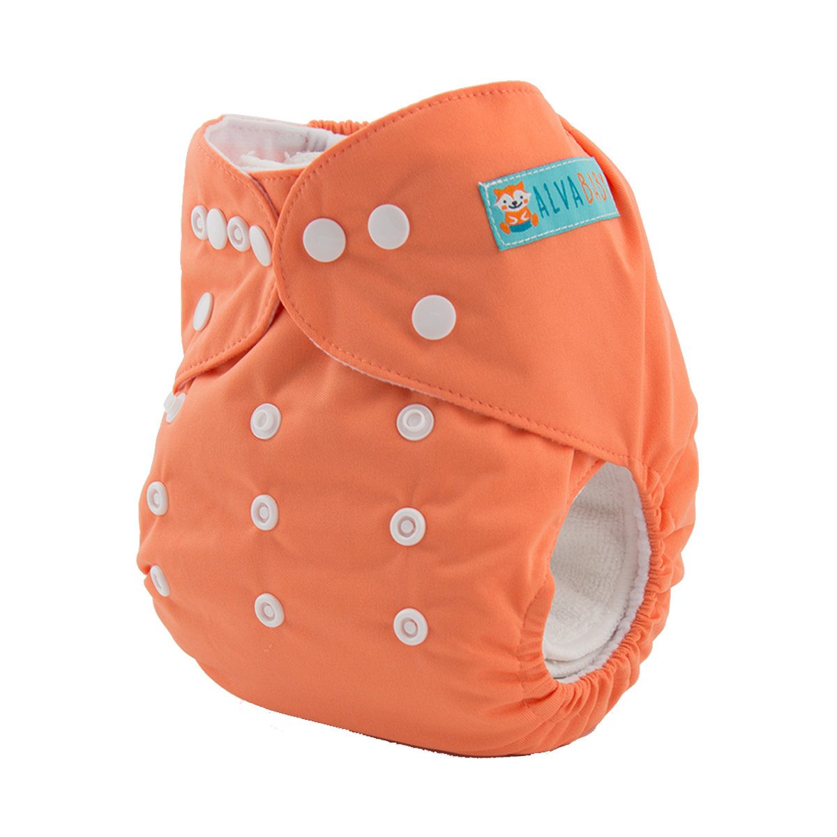 ALVABABY Solid Cloth Diaper - One Size Adjustable Washable & Reusable Diaper with Pocket for Babies (Orange, B17A)