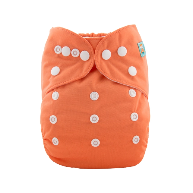 ALVABABY One Size Solid Color Pocket Cloth Diaper -Orange(B17A)