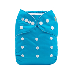 ALVABABY One Size Solid Color Pocket Cloth Diaper -Scuba Blue(B32A)