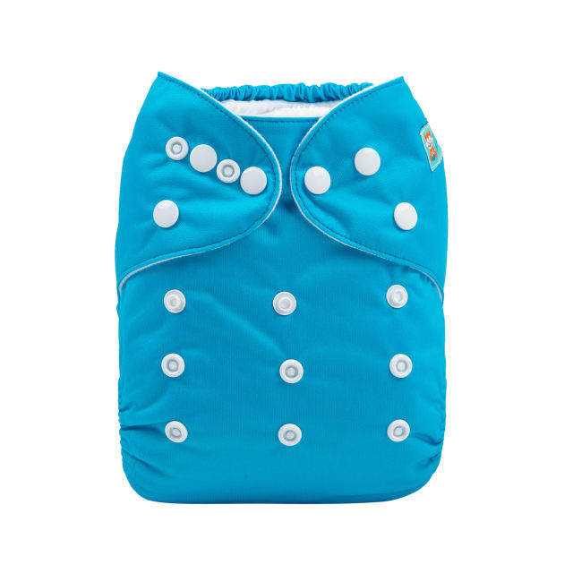 ALVABABY One Size Solid Color Pocket Cloth Diaper -Scuba Blue(B32A)
