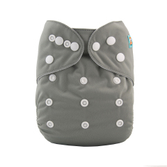 ALVABABY One Size Solid Color Pocket Cloth Diaper -Grey(B29A)