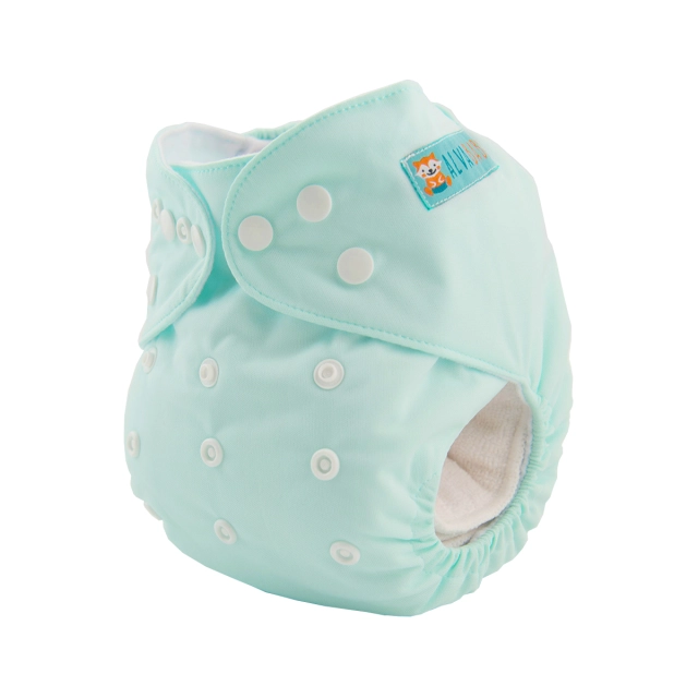 ALVABABY One Size Solid Color Pocket Cloth Diaper -Light green(B02A)