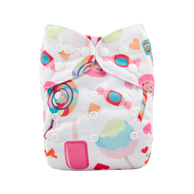 ALVABABY One Size Print Pocket Cloth Diaper -Candy(H077A)