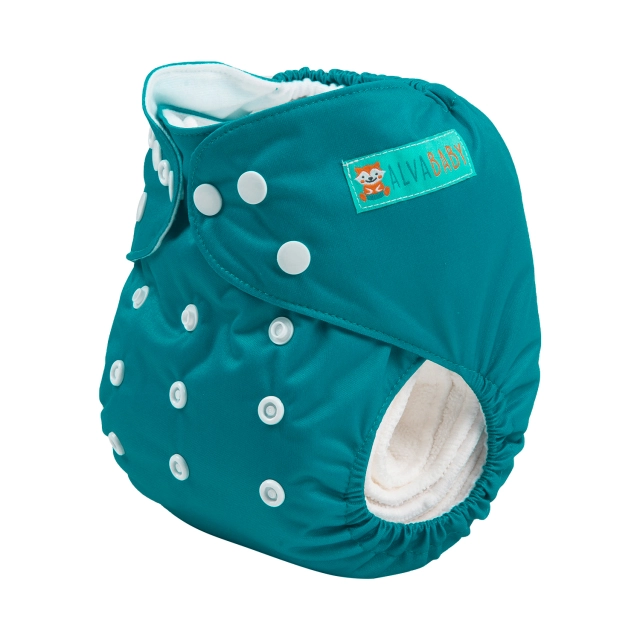 ALVABABY One Size Solid Color Pocket Cloth Diaper -Shaded Spruce(B33A)