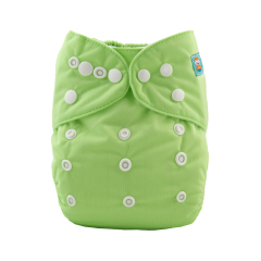 ALVABABY One Size Solid Color Pocket Cloth Diaper -Light Green(B23A)