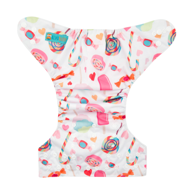 ALVABABY One Size Print Pocket Cloth Diaper -Candy(H077A)