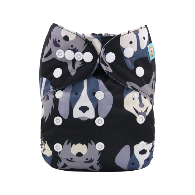 ALVABABY One Size Print Pocket Cloth Diaper -Dog(H093A)