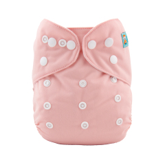 ALVABABY One Size Solid Color Pocket Cloth Diaper -Light Pink(B19A)