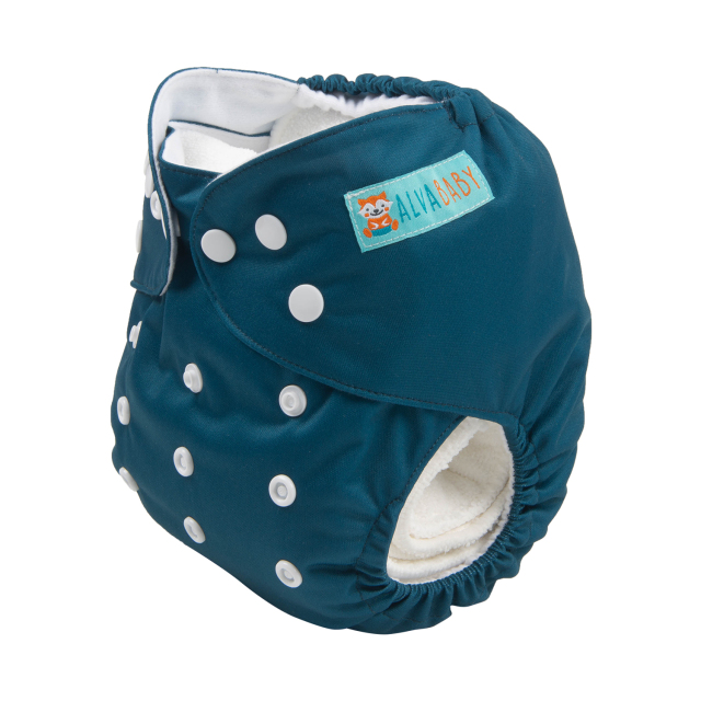 ALVABABY One Size Solid Color Pocket Cloth Diaper -Royal Blue(B38A)