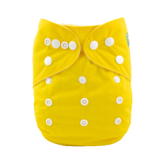 ALVABABY One Size Solid Color Pocket Cloth Diaper -Yellow(B12A)