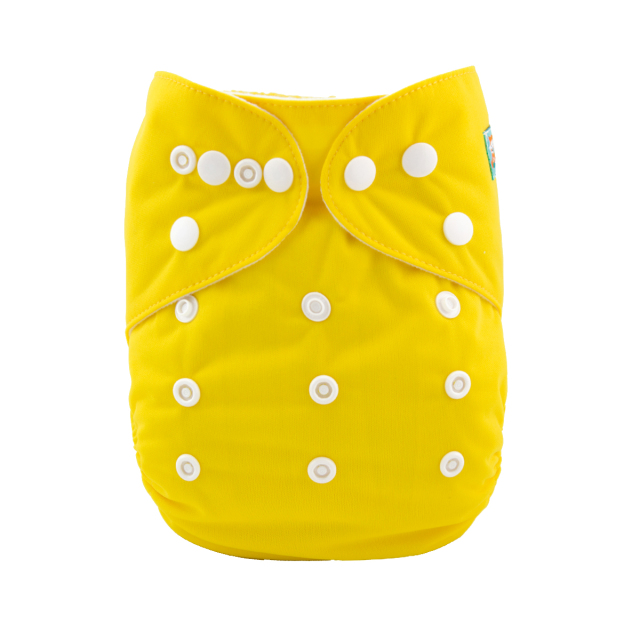 ALVABABY One Size Solid Color Pocket Cloth Diaper -Yellow(B12A)