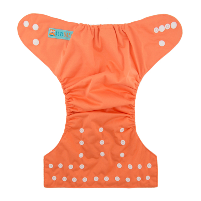 ALVABABY One Size Solid Color Pocket Cloth Diaper -Orange(B17A)