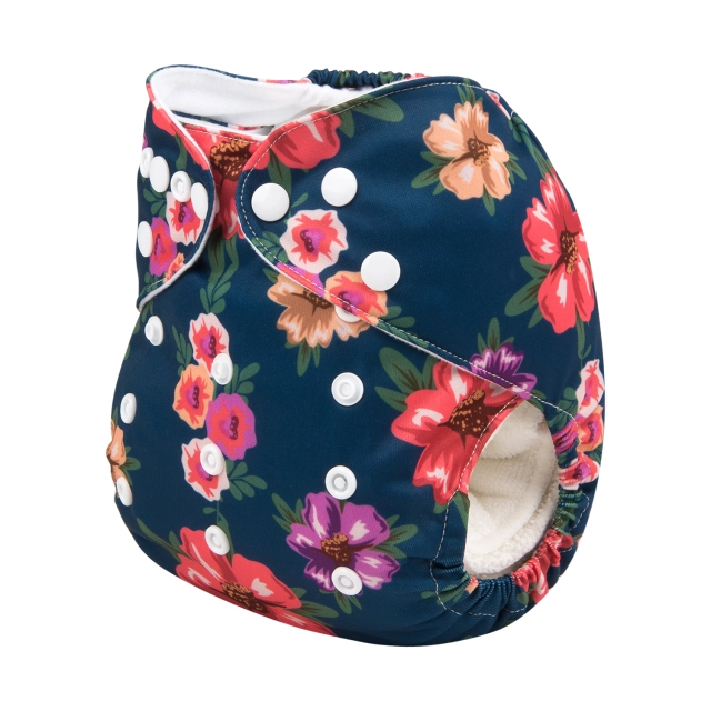 ALVABABY One Size Print Pocket Cloth Diaper -Flowers(H178A)